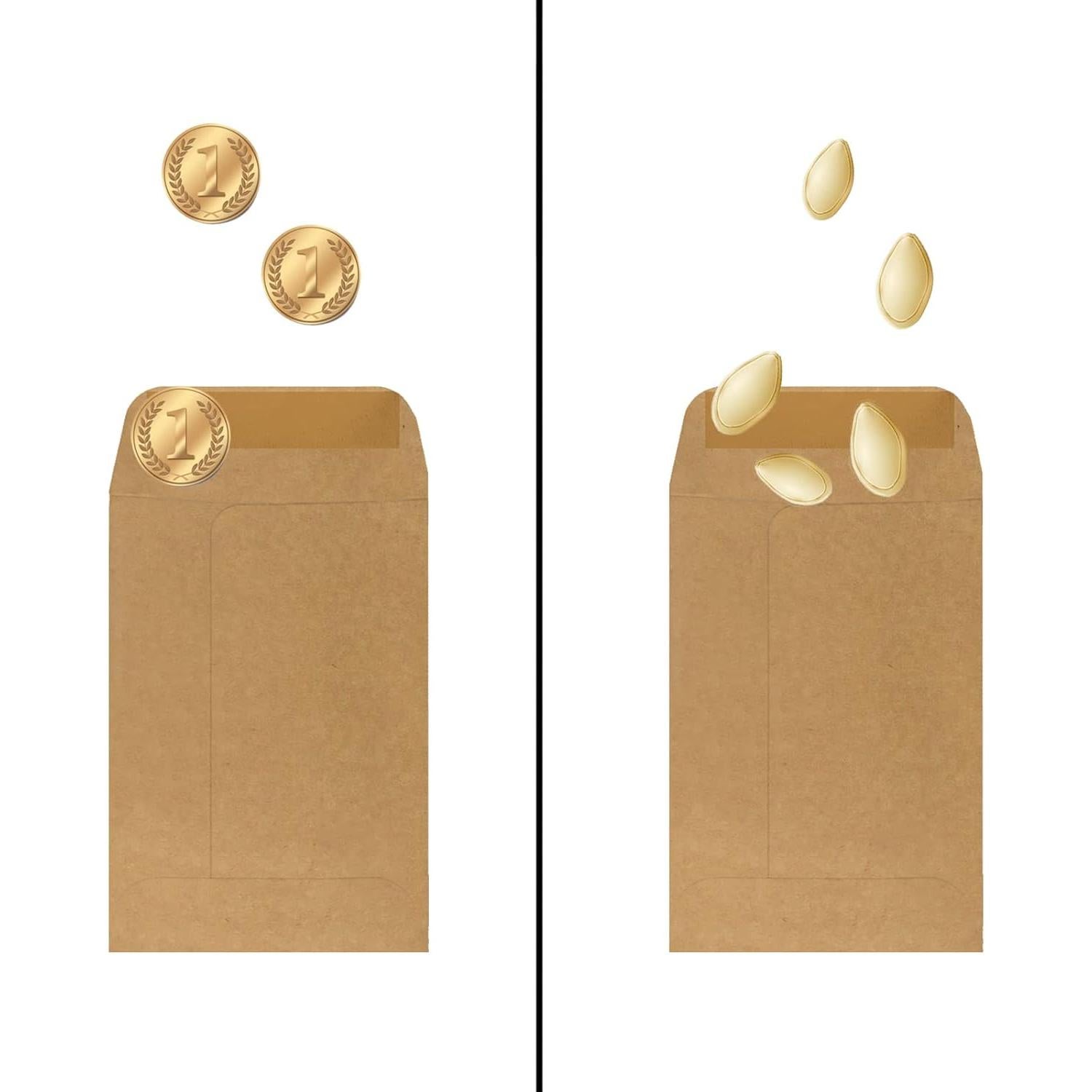 Paquete de 200 Sobres Kraft Autoadhesivos Bonfasvo 5.72x8.89cm