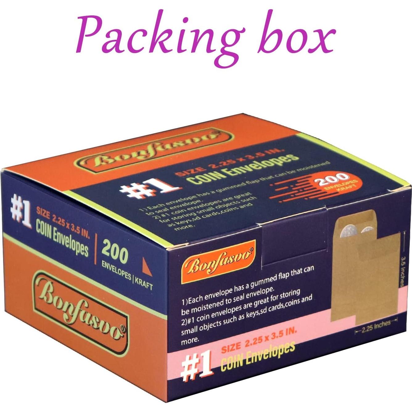 Paquete de 200 Sobres Kraft Autoadhesivos Bonfasvo 5.72x8.89cm