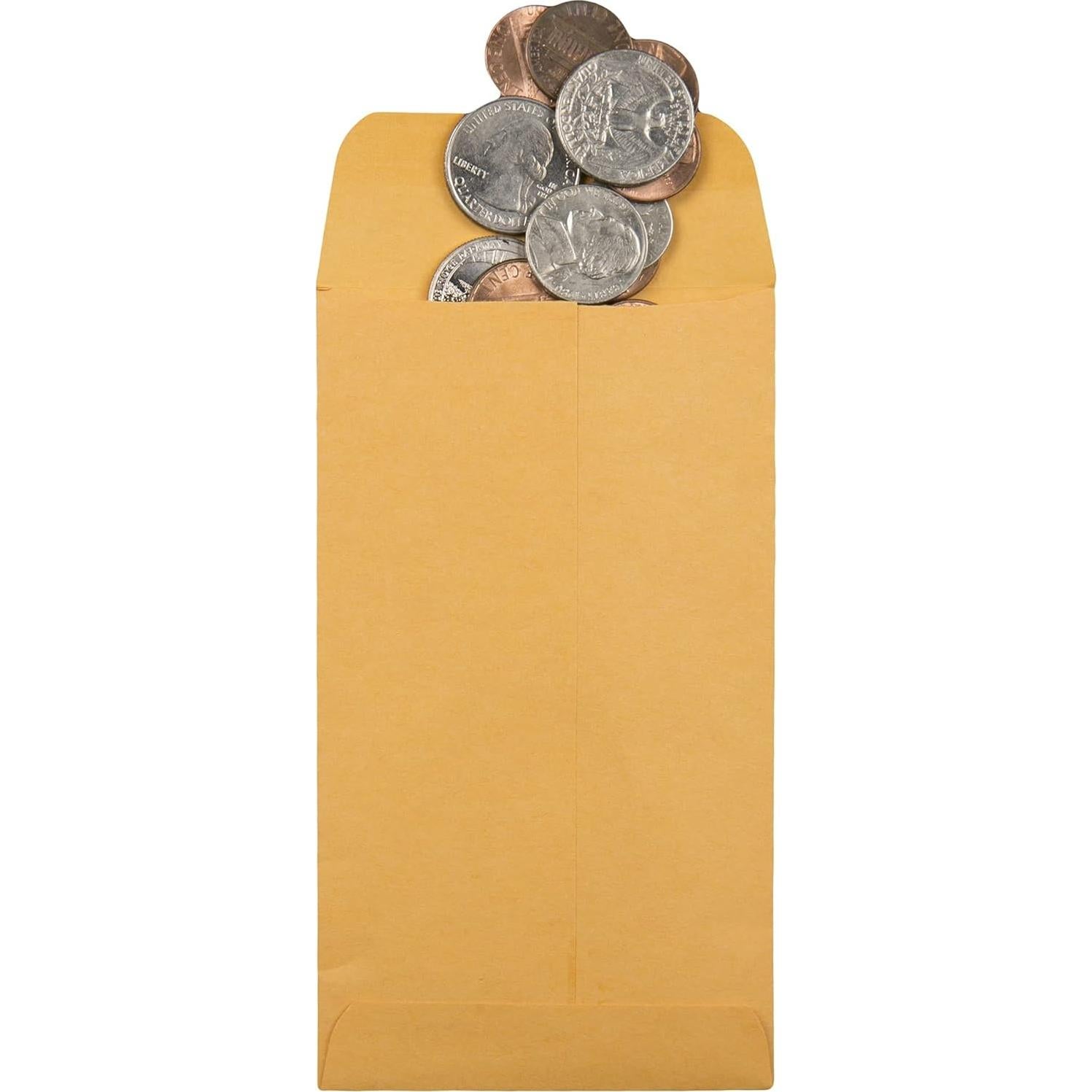 Sobres para Monedas Quality Park #5 1/2 Kraft 3,2 x 14 cm 500 Pzs