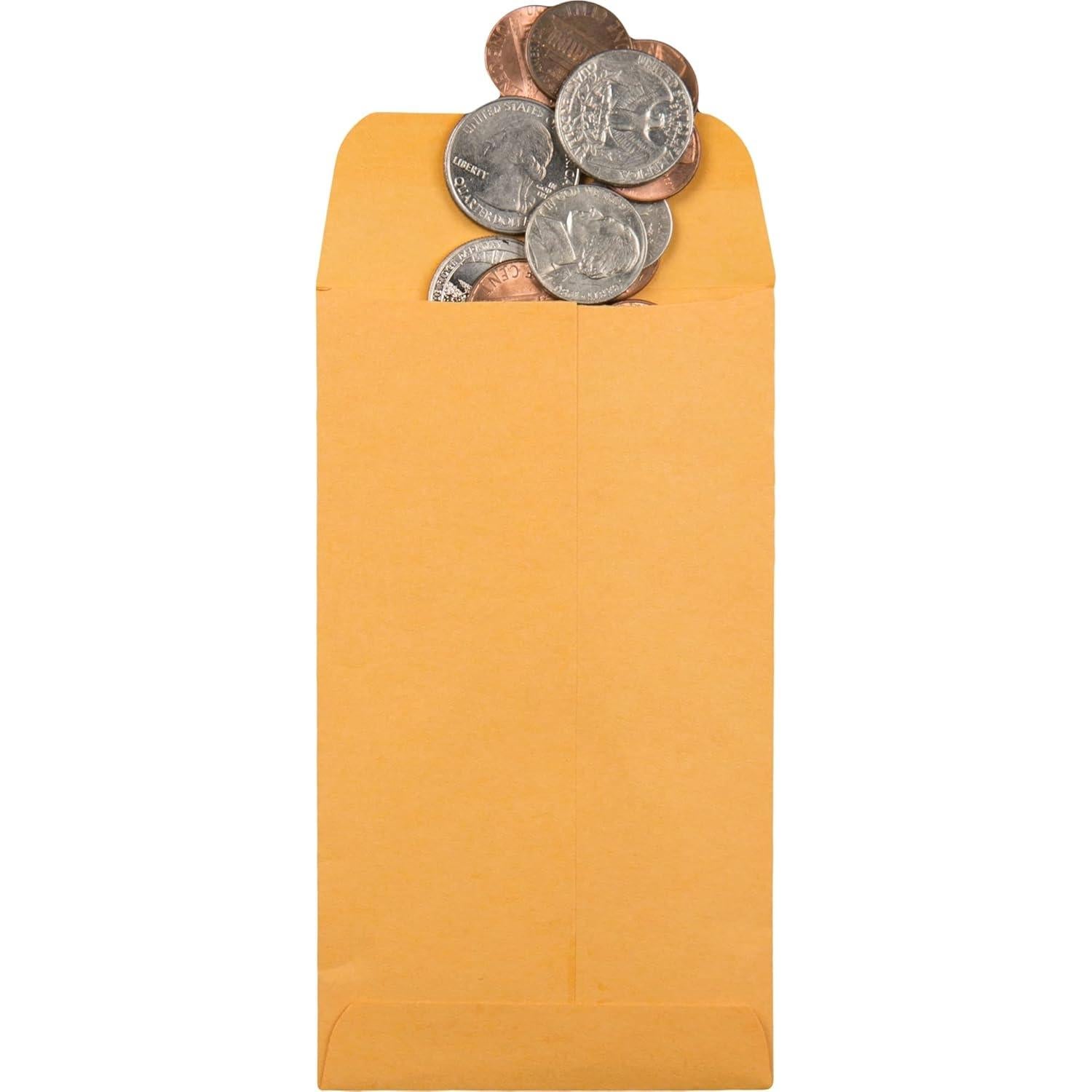 Sobres para Monedas Quality Park #5 1/2 Kraft 3,2 x 14 cm 500 Pzs
