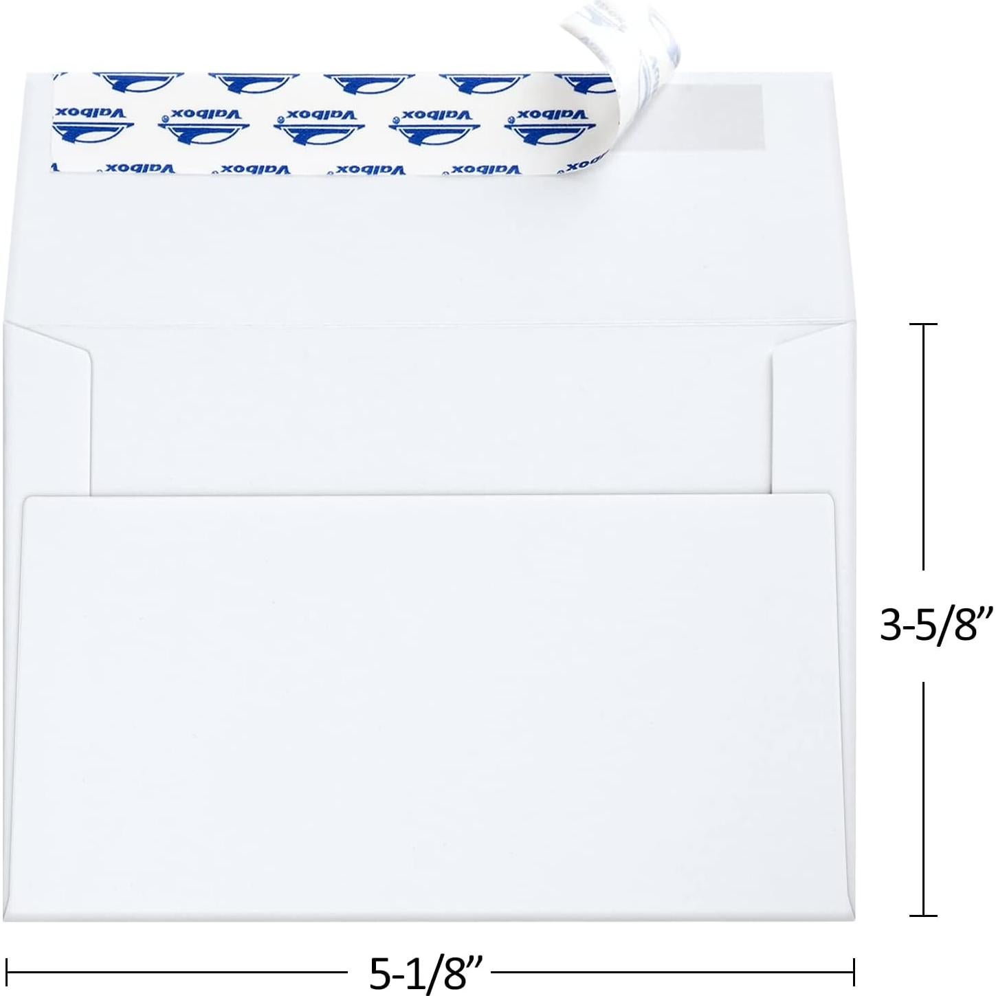 Sobres de Invitación A1 ValBox 100 Unidades Autoadhesivos Blancos