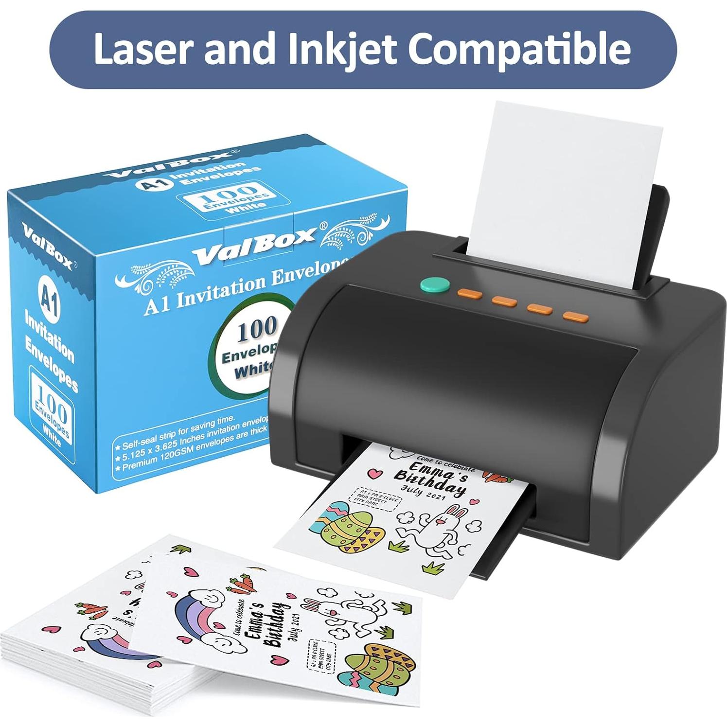 Sobres de Invitación A1 ValBox 100 Unidades Autoadhesivos Blancos