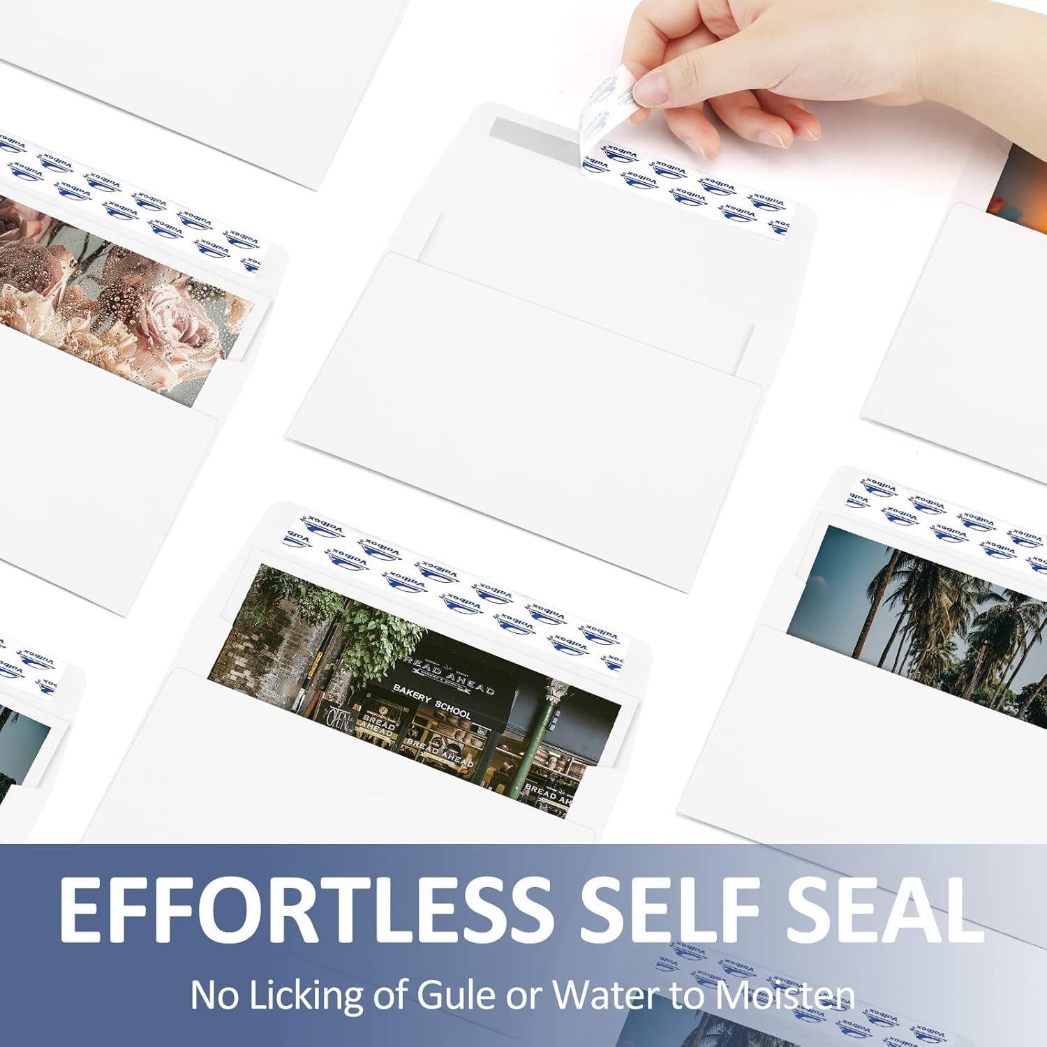 Sobres de Invitación A1 ValBox 100 Unidades Autoadhesivos Blancos