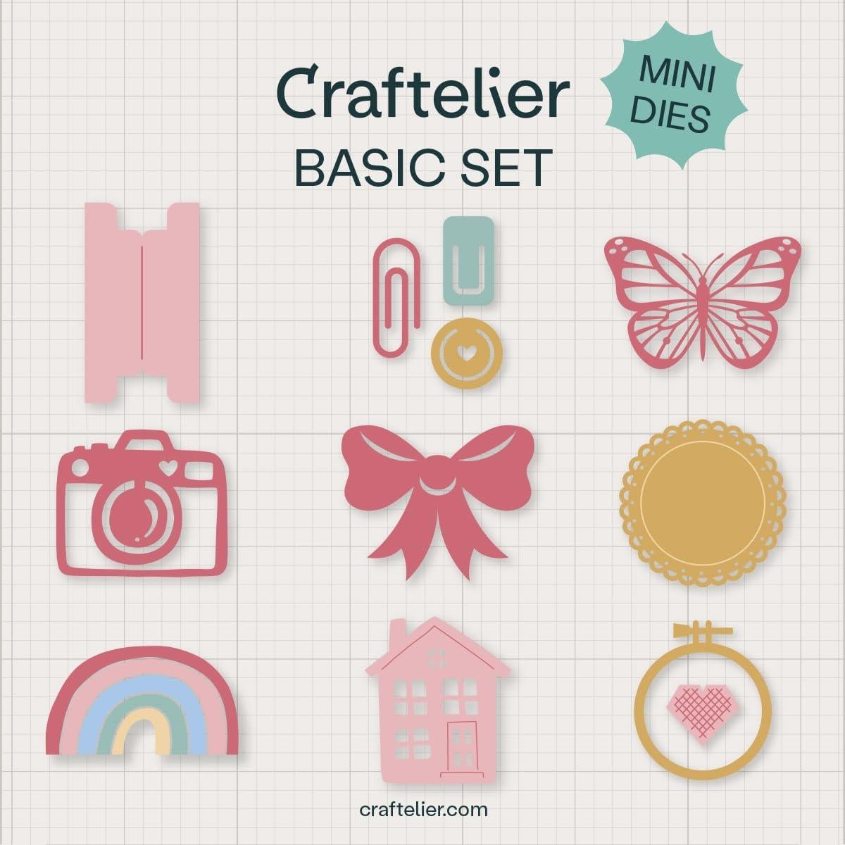 Set de 9 Troqueles Mini Básicos Craftelier para Scrapbooking