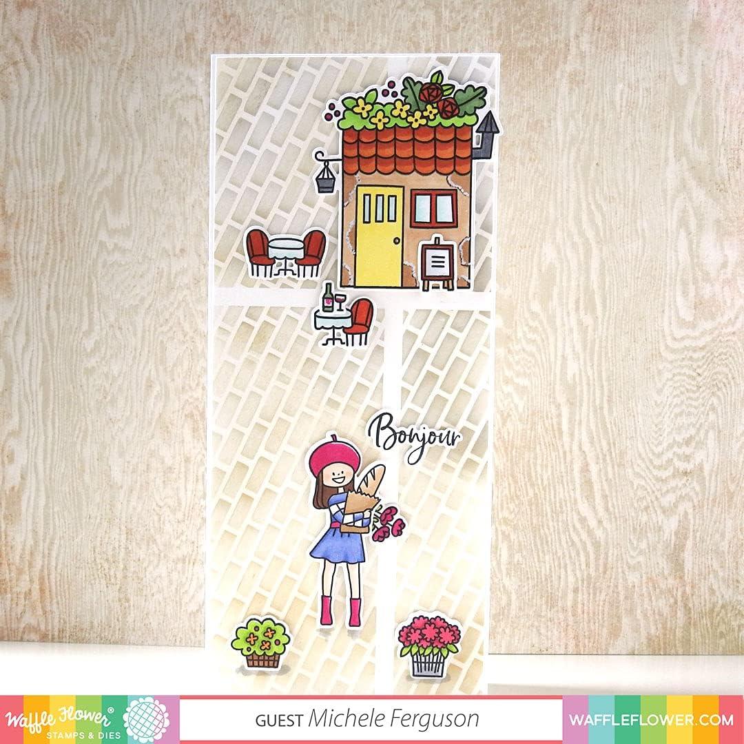 Troqueles anidados Mini Slimline Waffle Flower 14 piezas