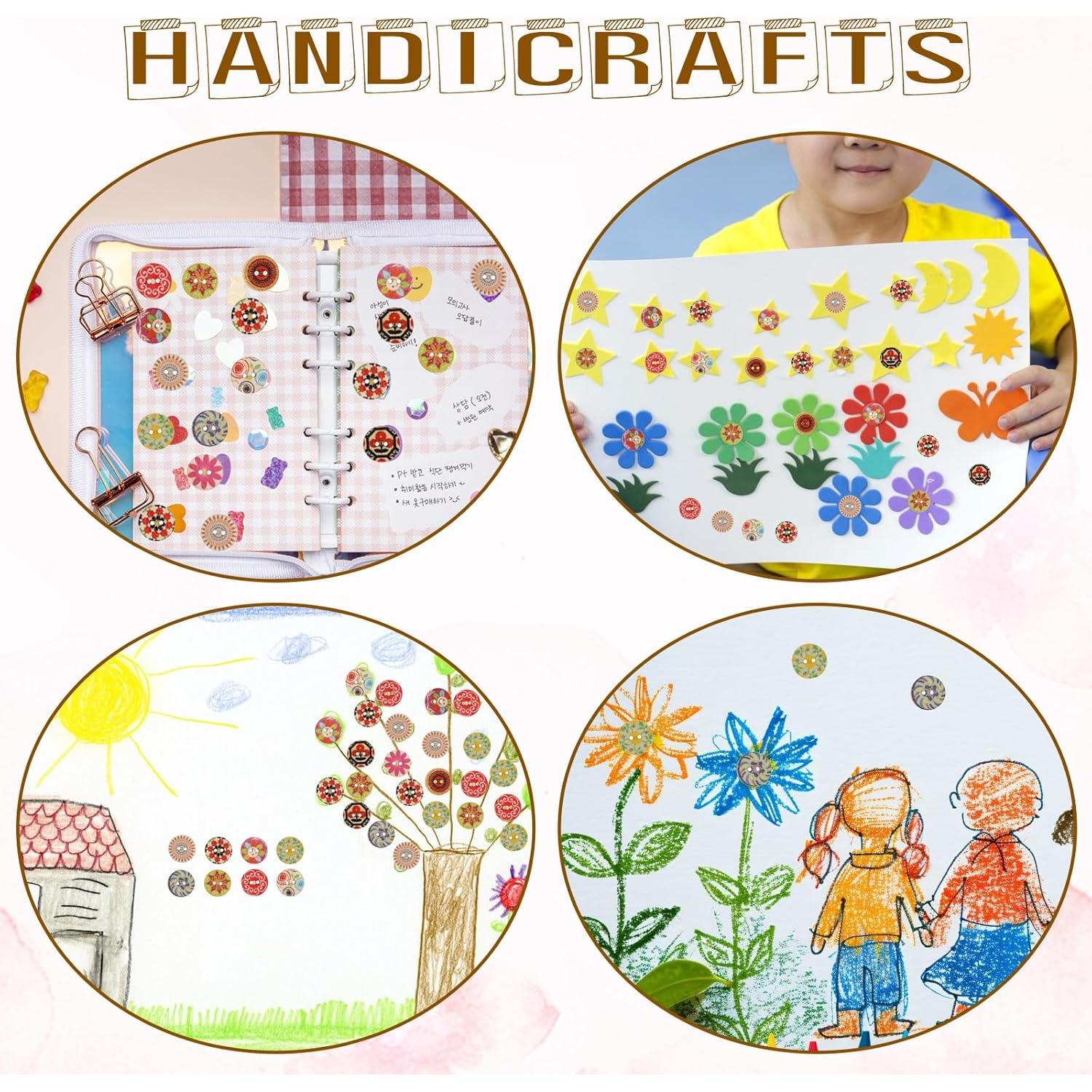 100 Botones de Madera Redondos Psyqtsuary 25mm Multicolor