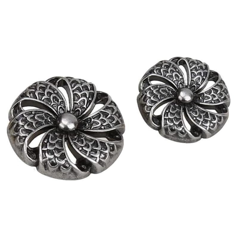 Botones de Metal Redondos COTOWIN Plata Antigua 25mm - 10 Piezas