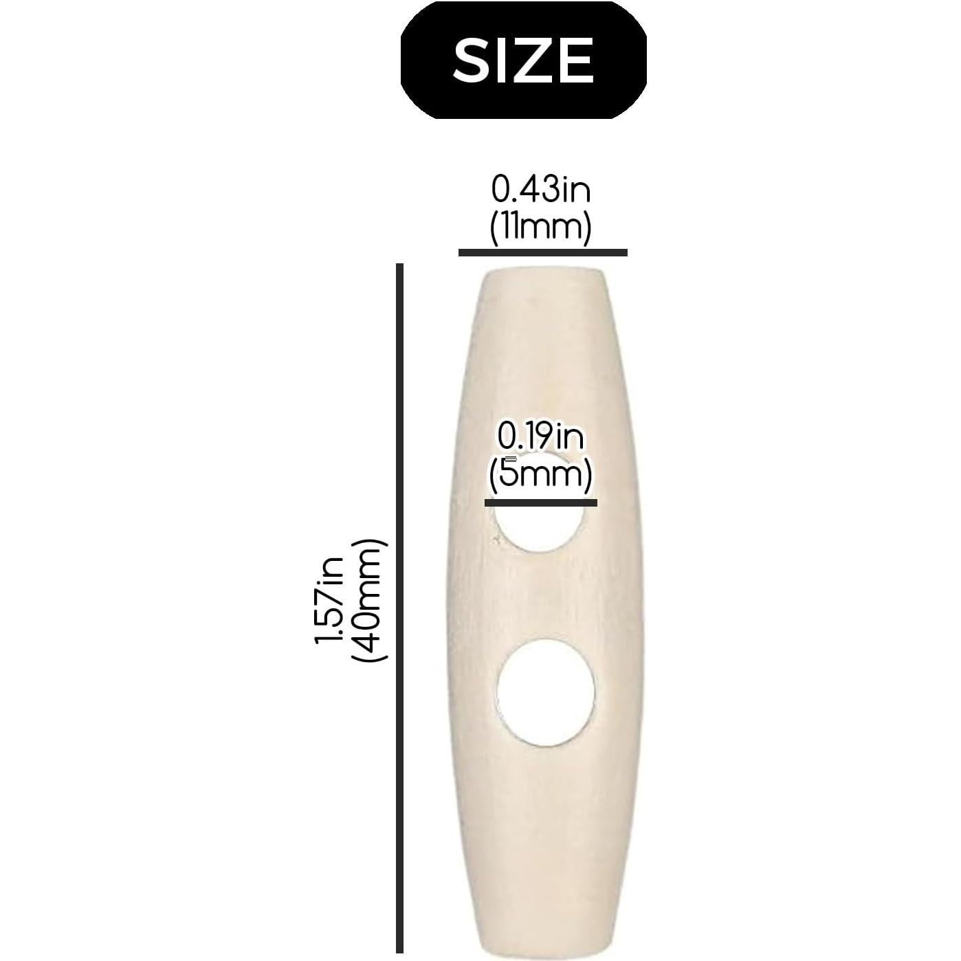 80 Botones de Madera Natural Toggle 4cm LINYUEARUI DIY