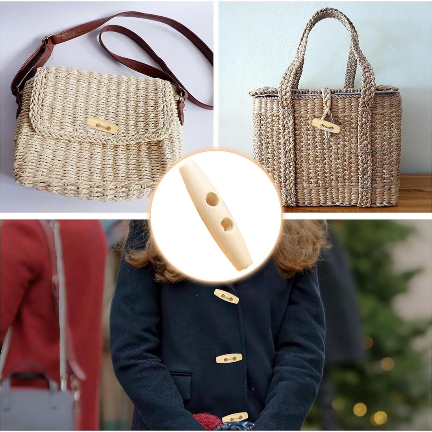 80 Botones de Madera Natural Toggle 4cm LINYUEARUI DIY