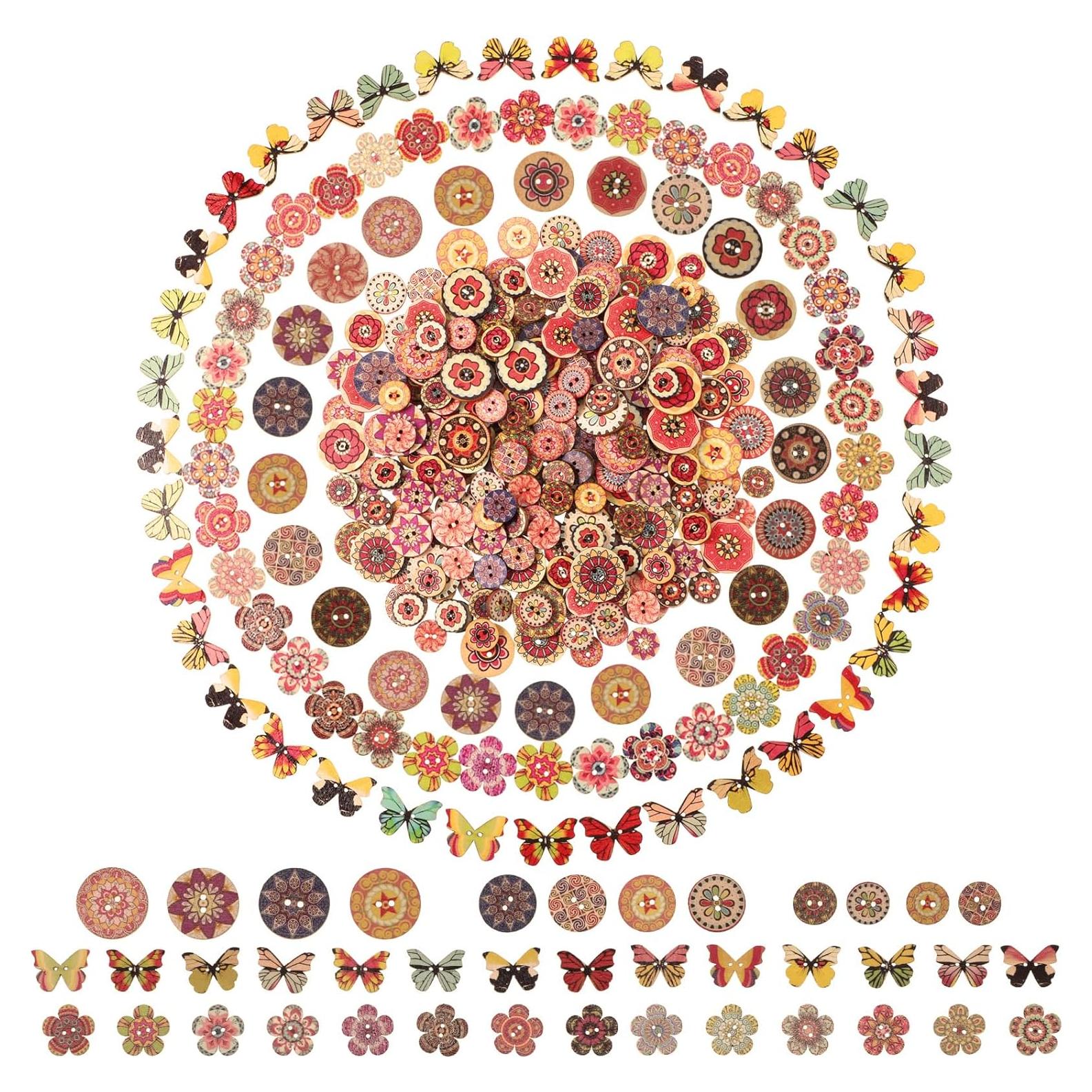 Botones de Madera Coloridos Jexine 400 Pcs para Manualidades