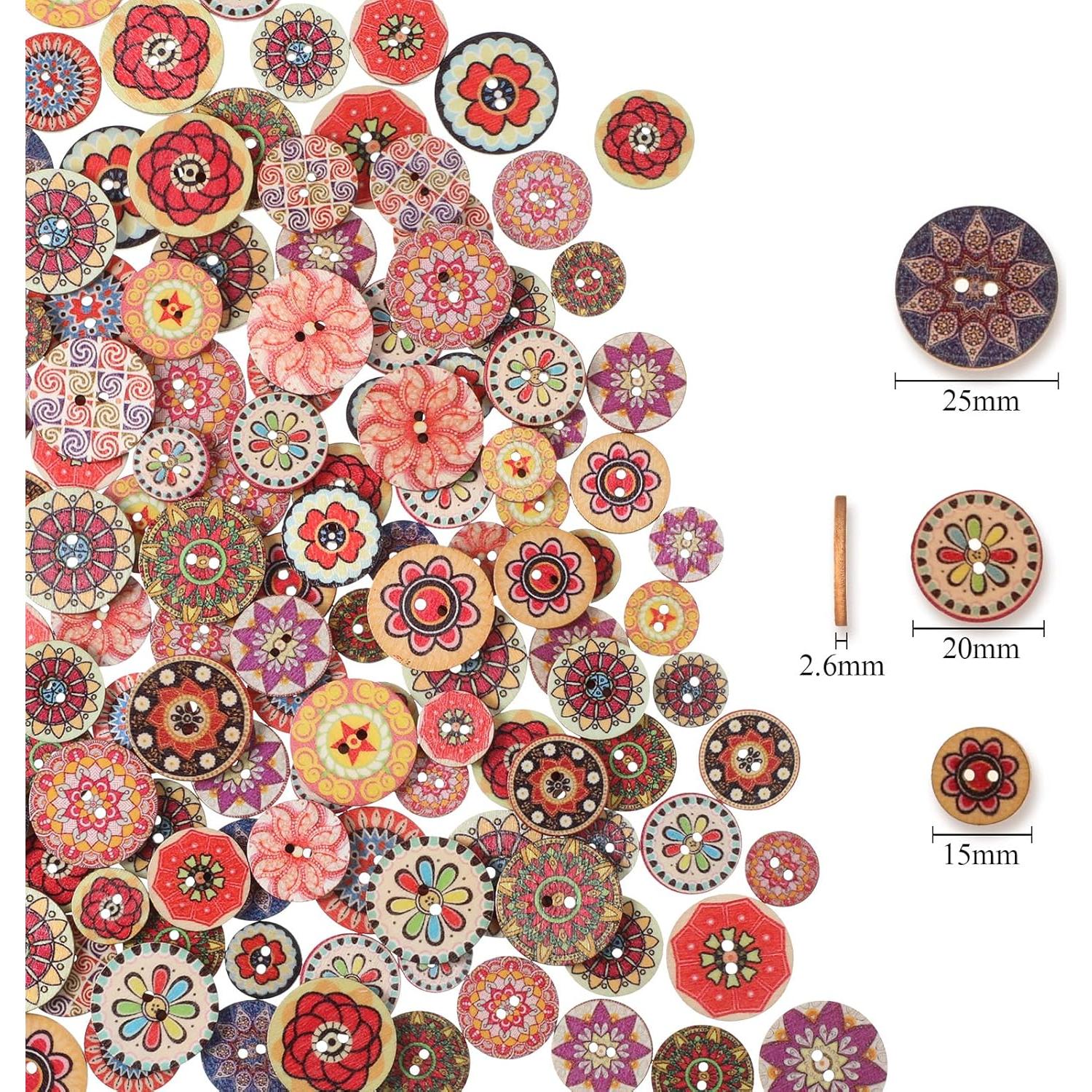 Botones de Madera Coloridos Jexine 400 Pcs para Manualidades