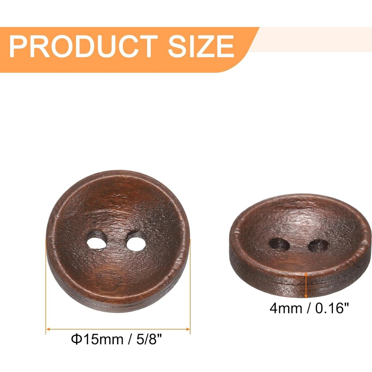 Botones de Costura de Madera HARFINGTON 10pcs 15mm Marrón