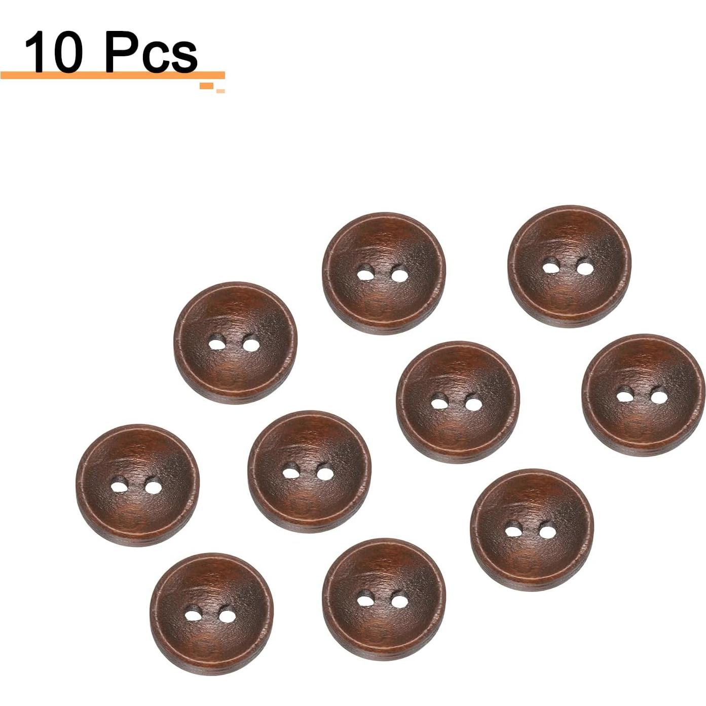 Botones de Costura de Madera HARFINGTON 10pcs 15mm Marrón