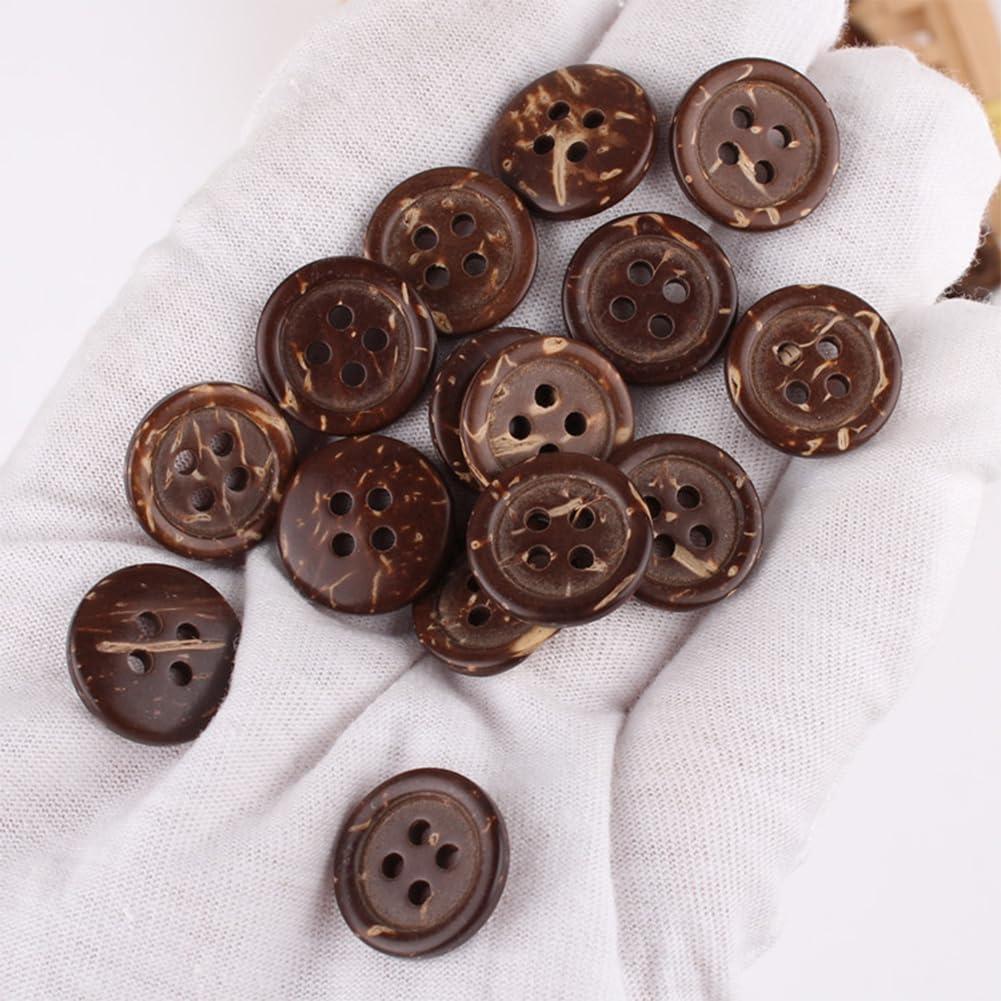 Botones de Madera CABODYALS 100 Pcs 15 mm Redondos Naturales