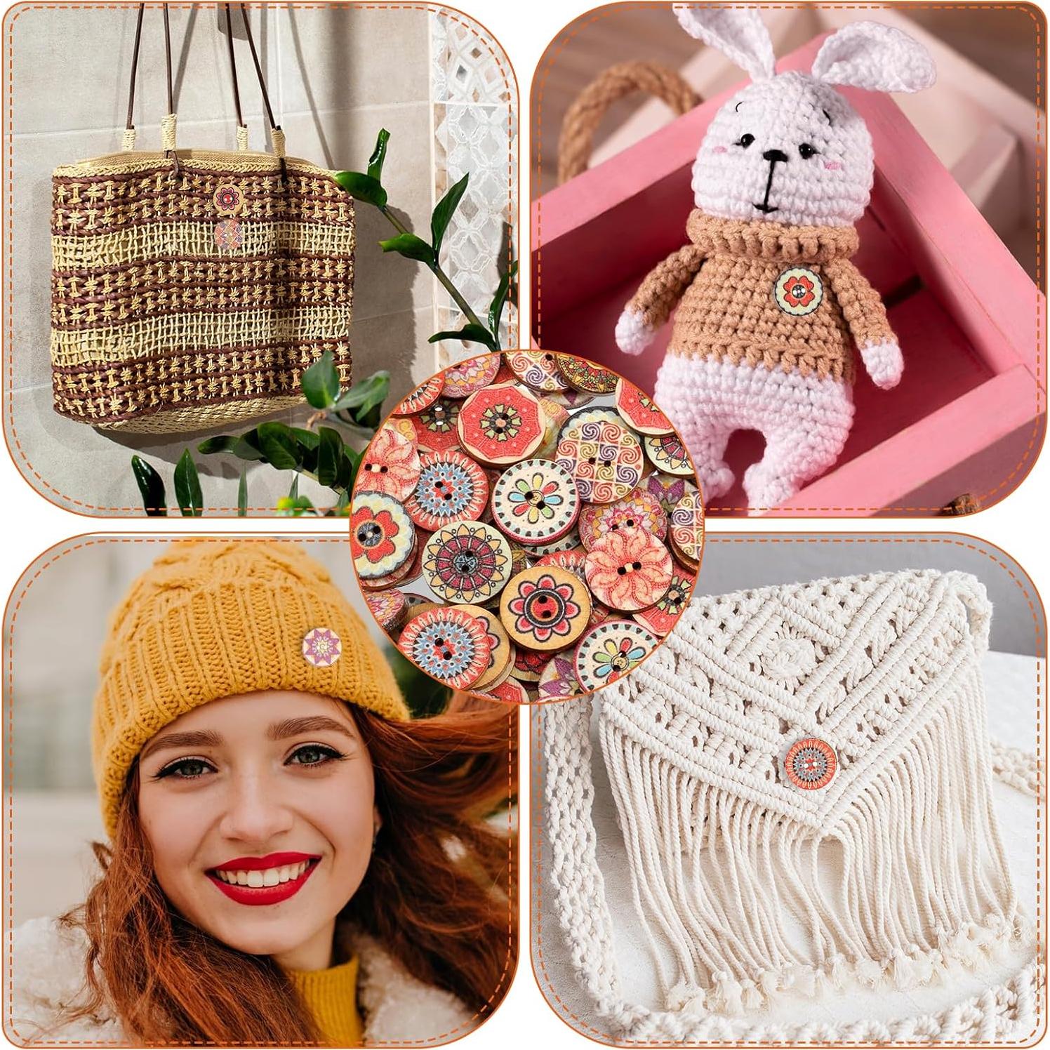 200 Botones de Madera Vintage Styquenzer 20mm Multicolor