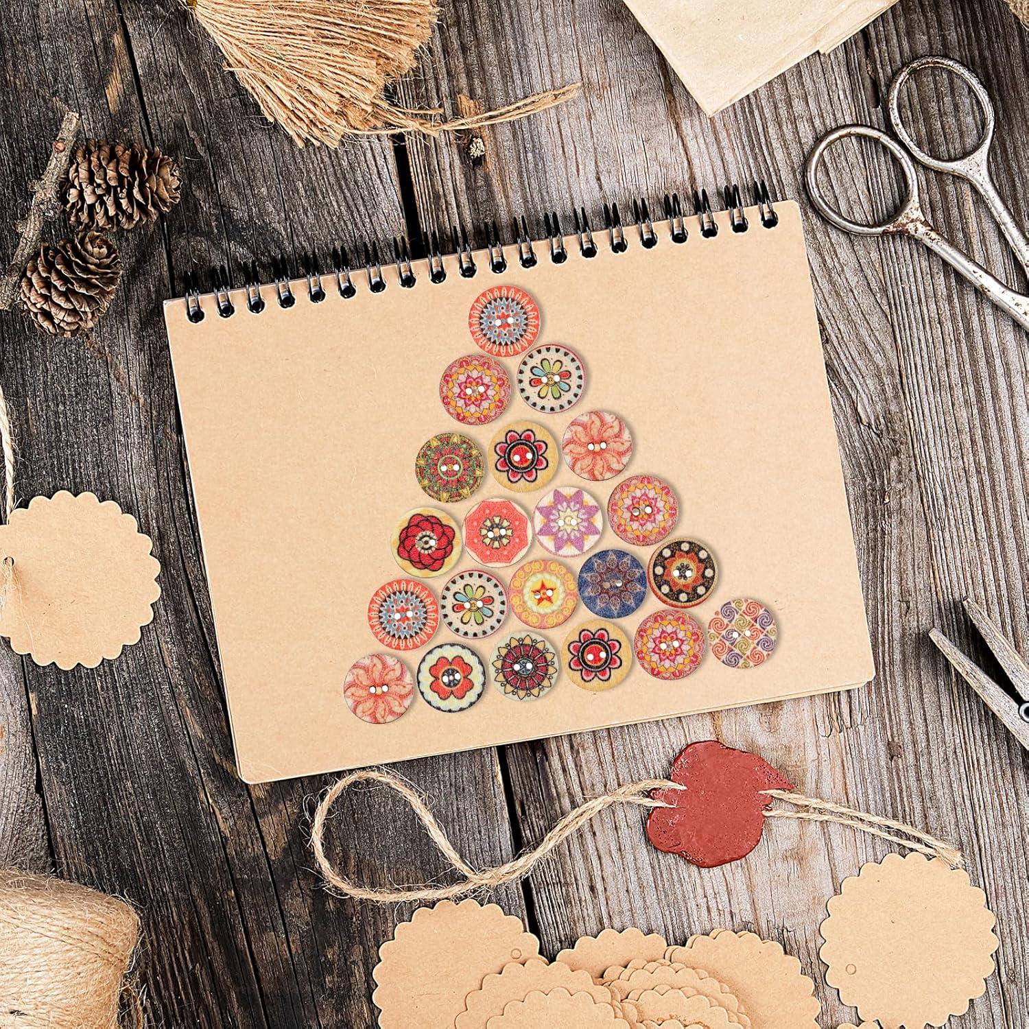 200 Botones de Madera Vintage Styquenzer 20mm Multicolor