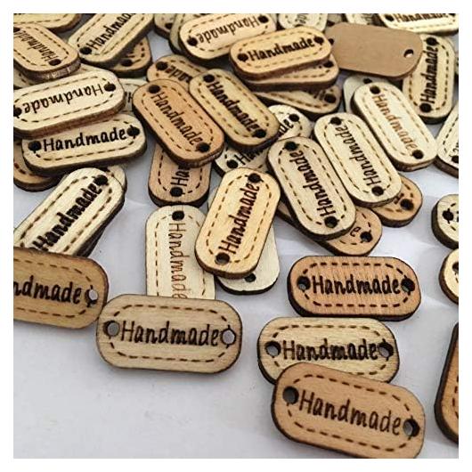 Onwon 200 Etiquetas de Madera Ovaladas Hechas a Mano 24x12mm