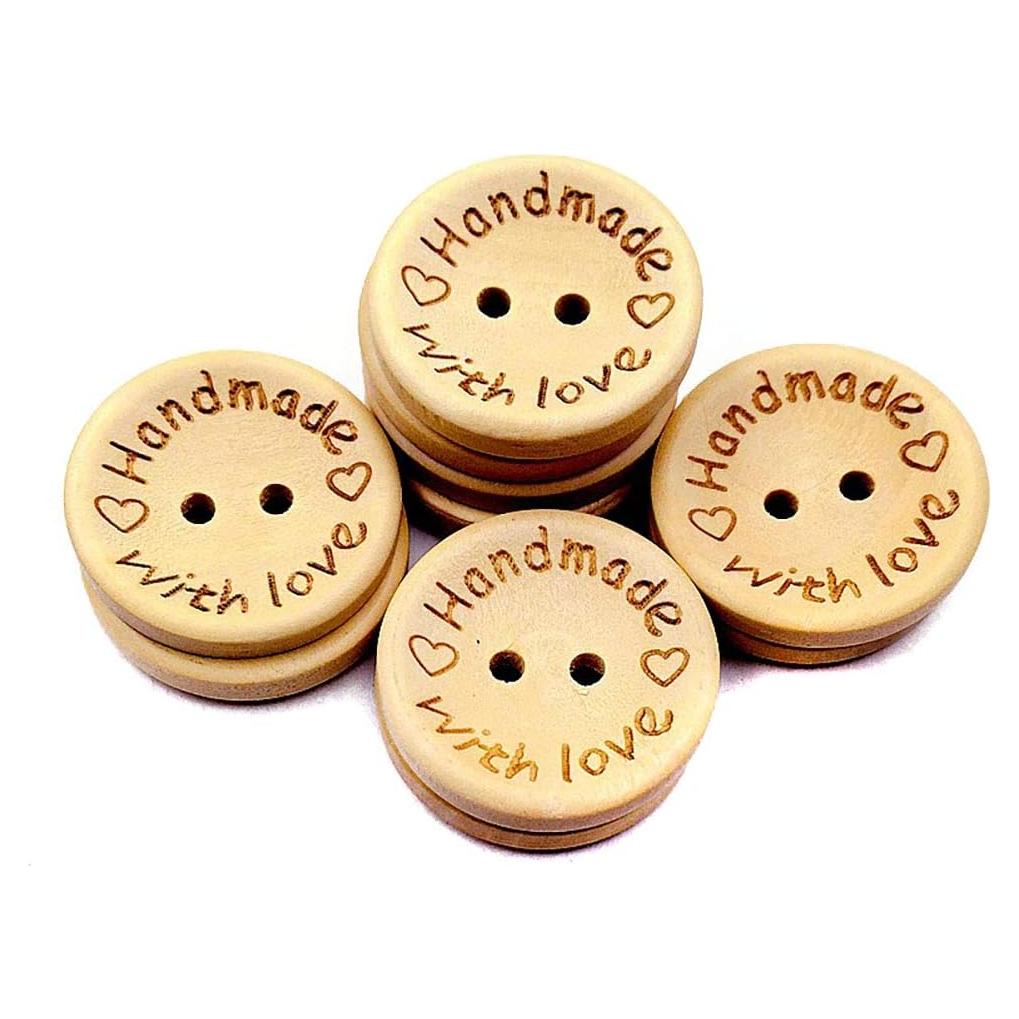 Botones Redondos de Madera Fodattm 100 Pcs 15mm Decorativos