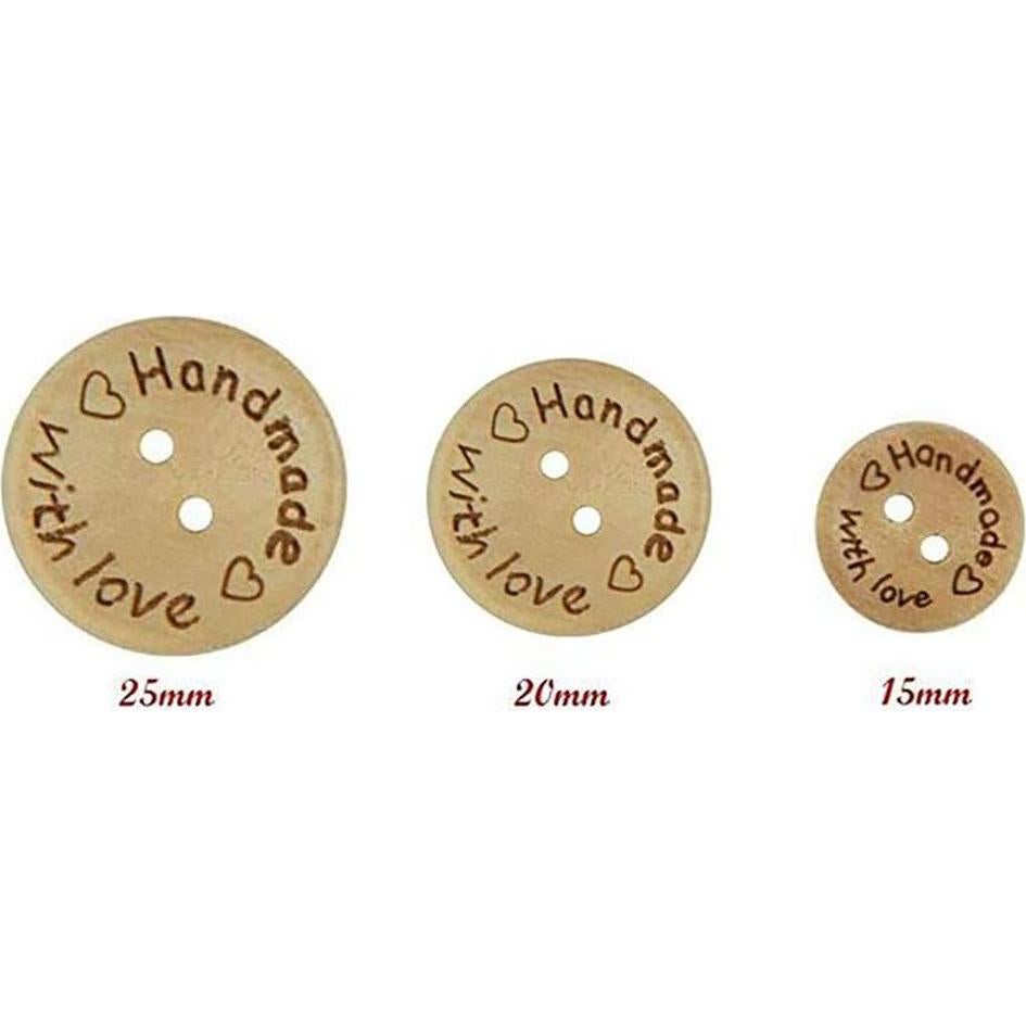 Botones Redondos de Madera Fodattm 100 Pcs 15mm Decorativos