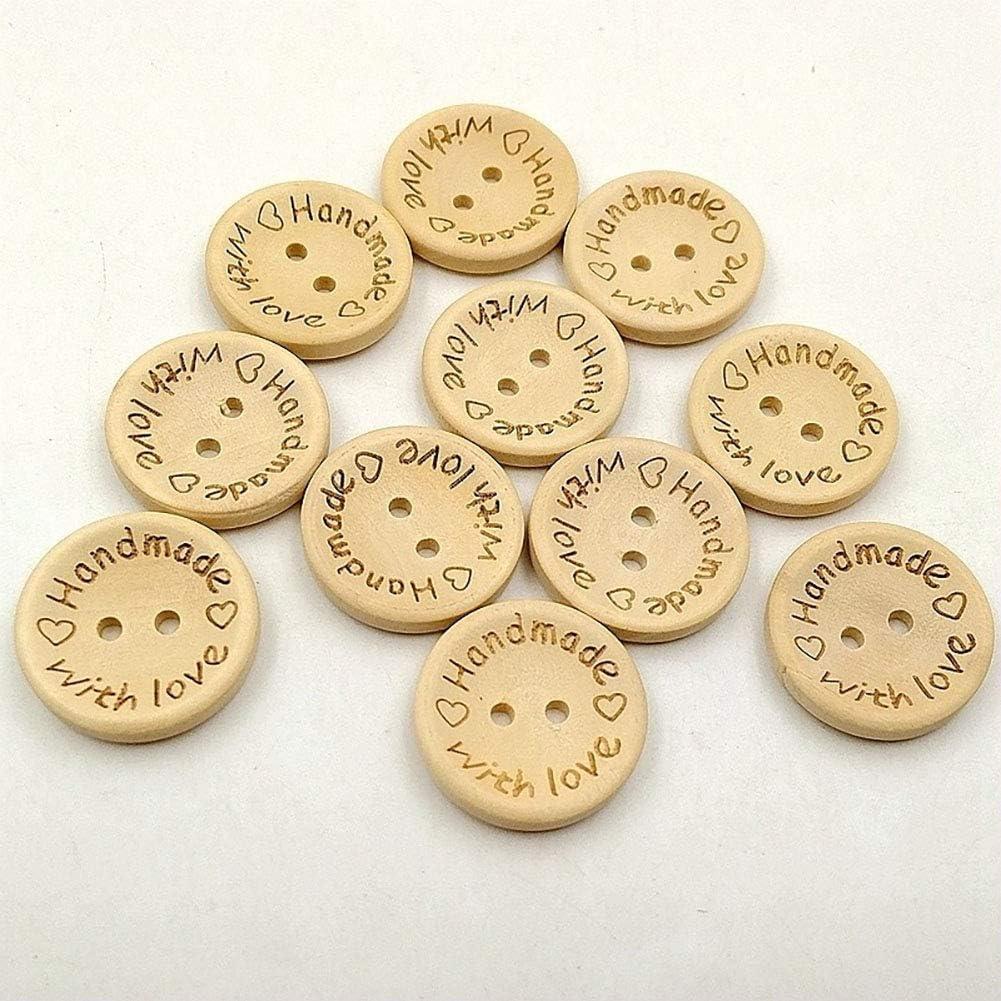 Botones Redondos de Madera Fodattm 100 Pcs 15mm Decorativos