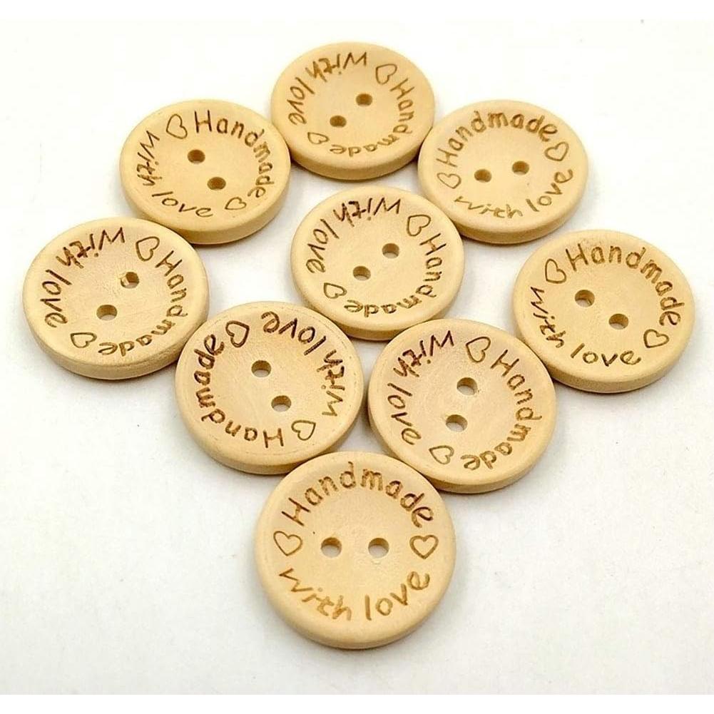 Botones Redondos de Madera Fodattm 100 Pcs 15mm Decorativos