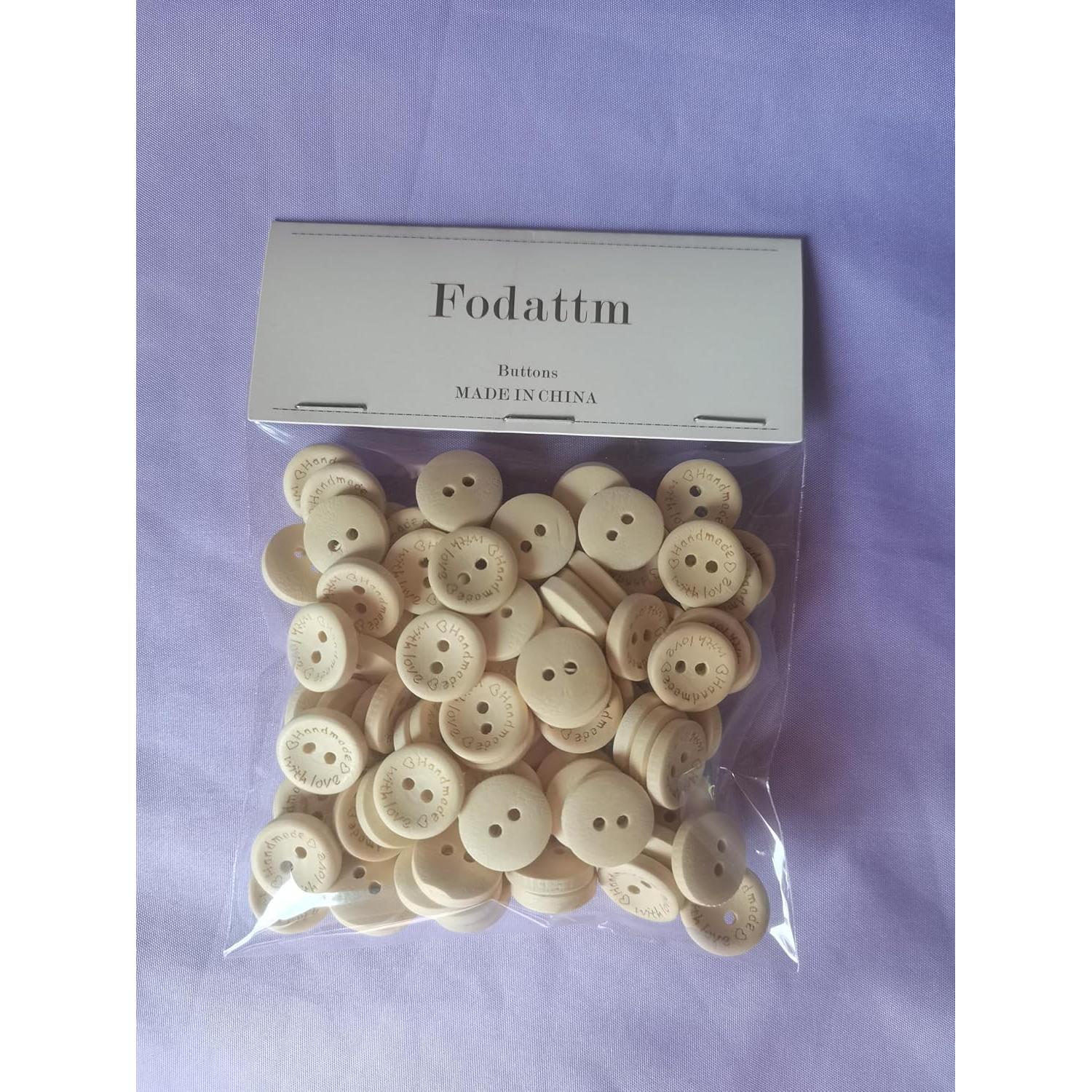 Botones Redondos de Madera Fodattm 100 Pcs 15mm Decorativos