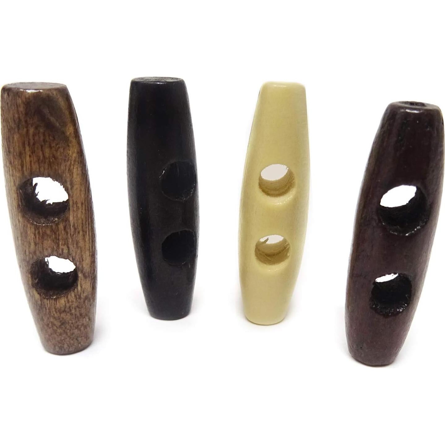 Botones de Madera Honbay 40PCS Forma de Aceituna 0.8cm