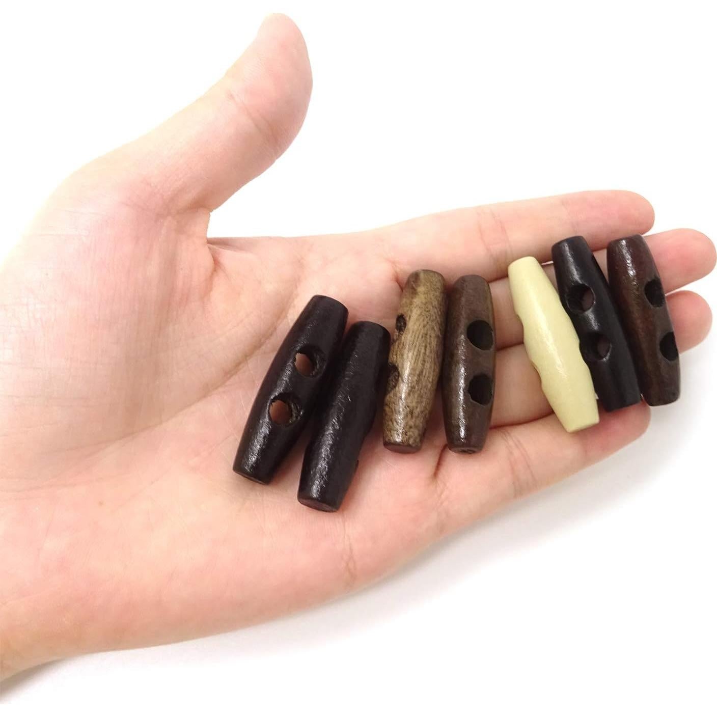 Botones de Madera Honbay 40PCS Forma de Aceituna 0.8cm