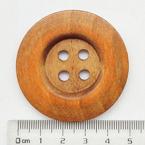 Botones Redondos de Madera Chenkou Craft 50mm 20pcs Marrón