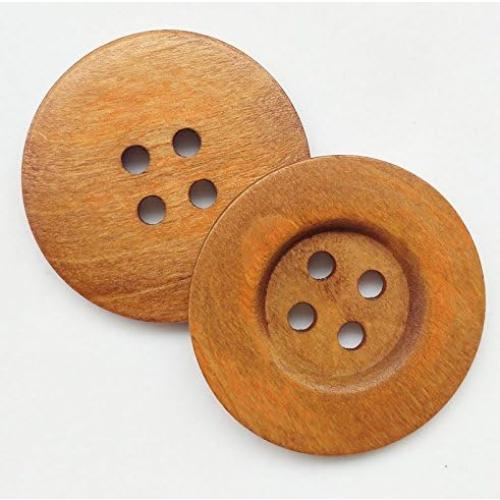 Botones Redondos de Madera Chenkou Craft 50mm 20pcs Marrón