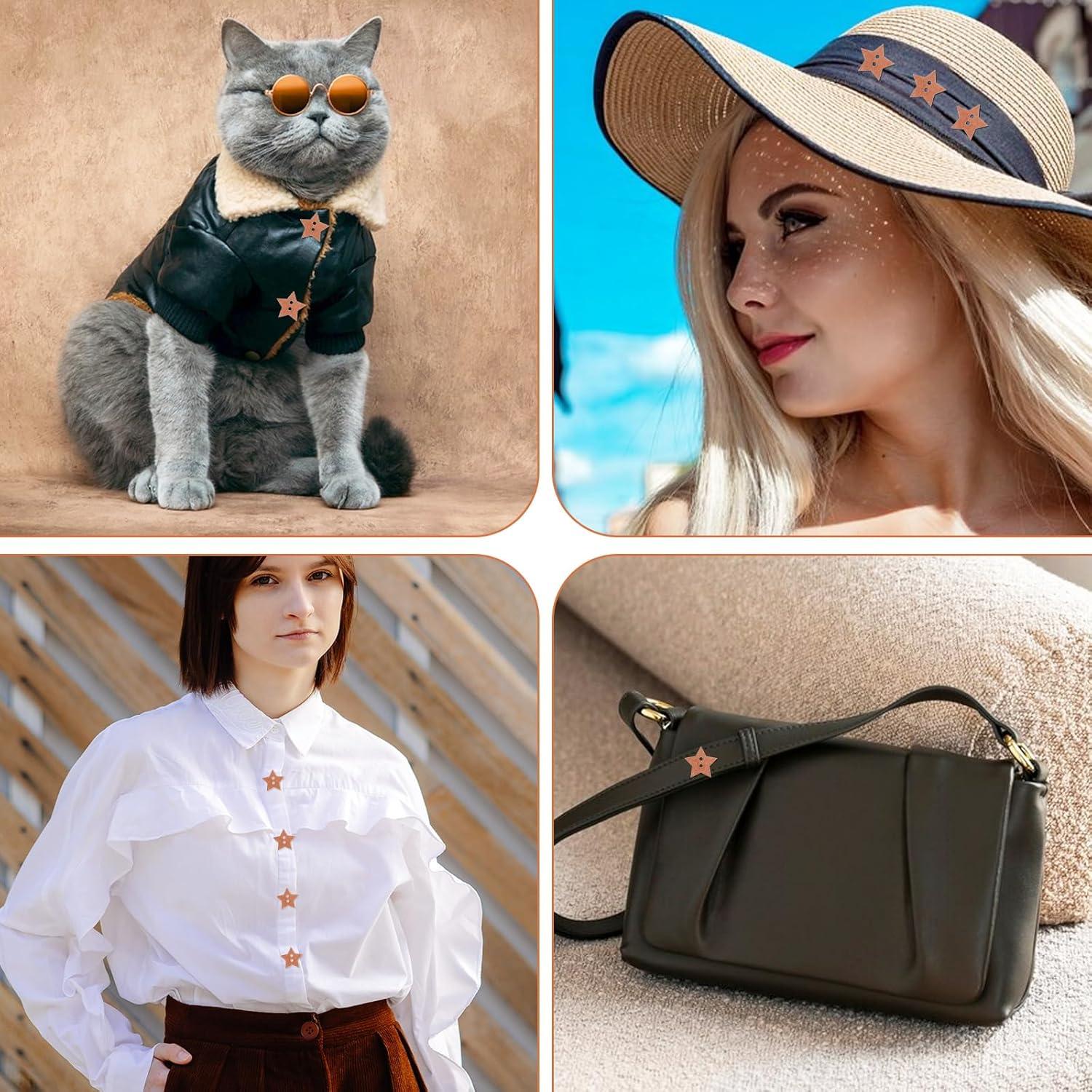 200 Botones de Madera en Forma de Estrella Ymapinc - Marrón