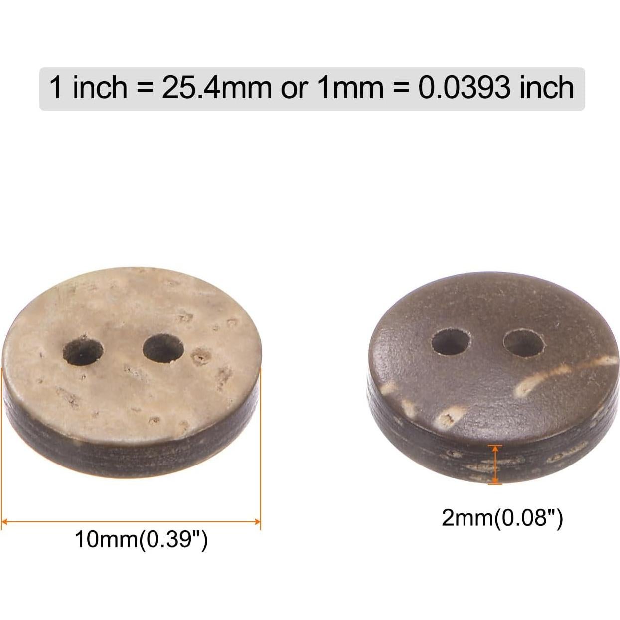 Botones de Costura HARFINGTON 100pcs 10mm Redondos de Madera