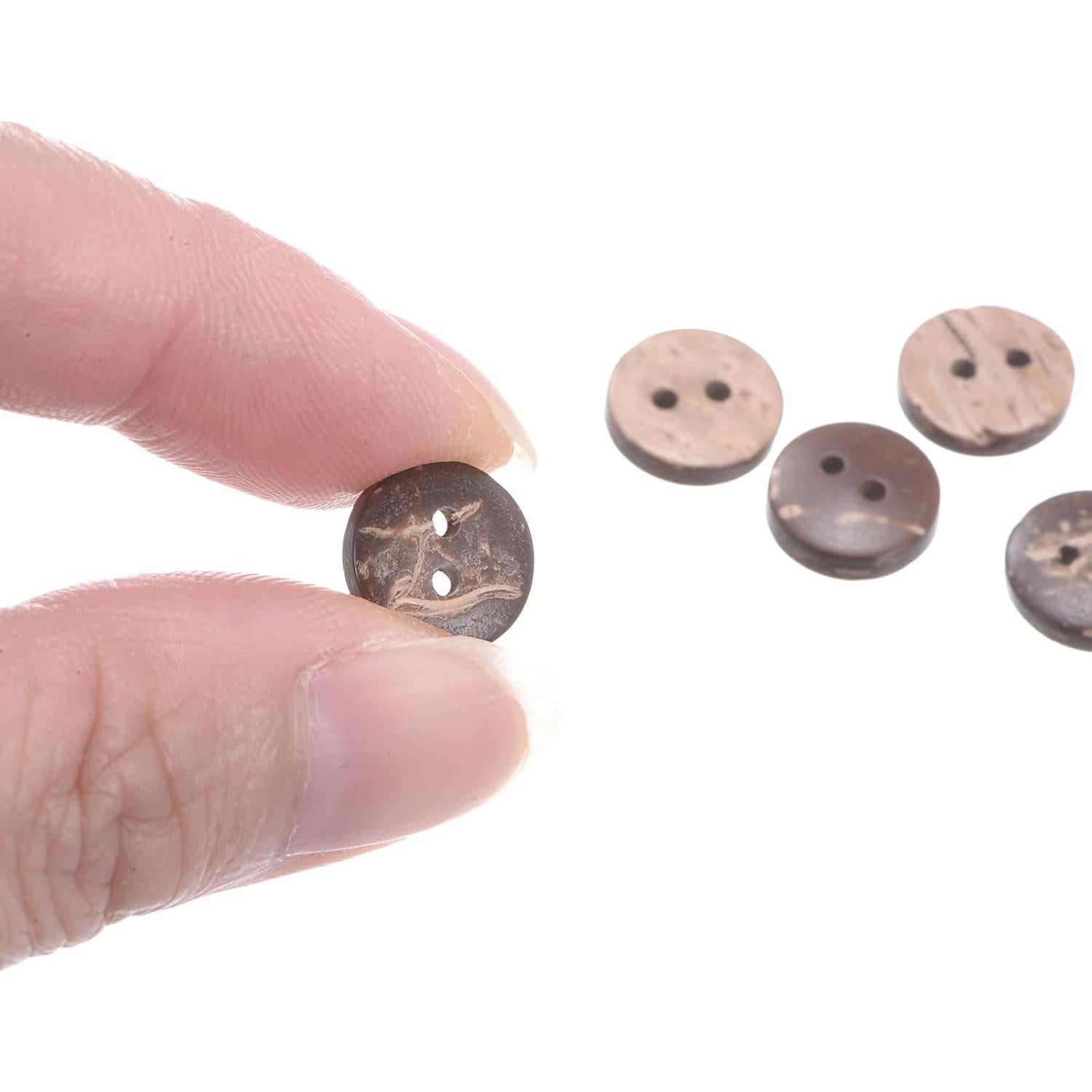 Botones de Costura HARFINGTON 100pcs 10mm Redondos de Madera