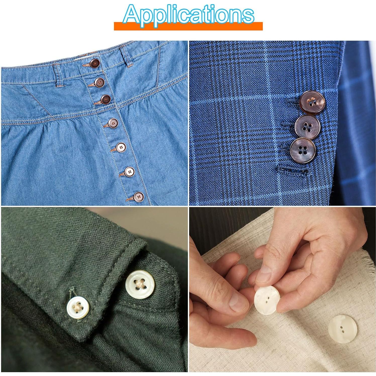 Botones de Costura HARFINGTON 100pcs 10mm Redondos de Madera