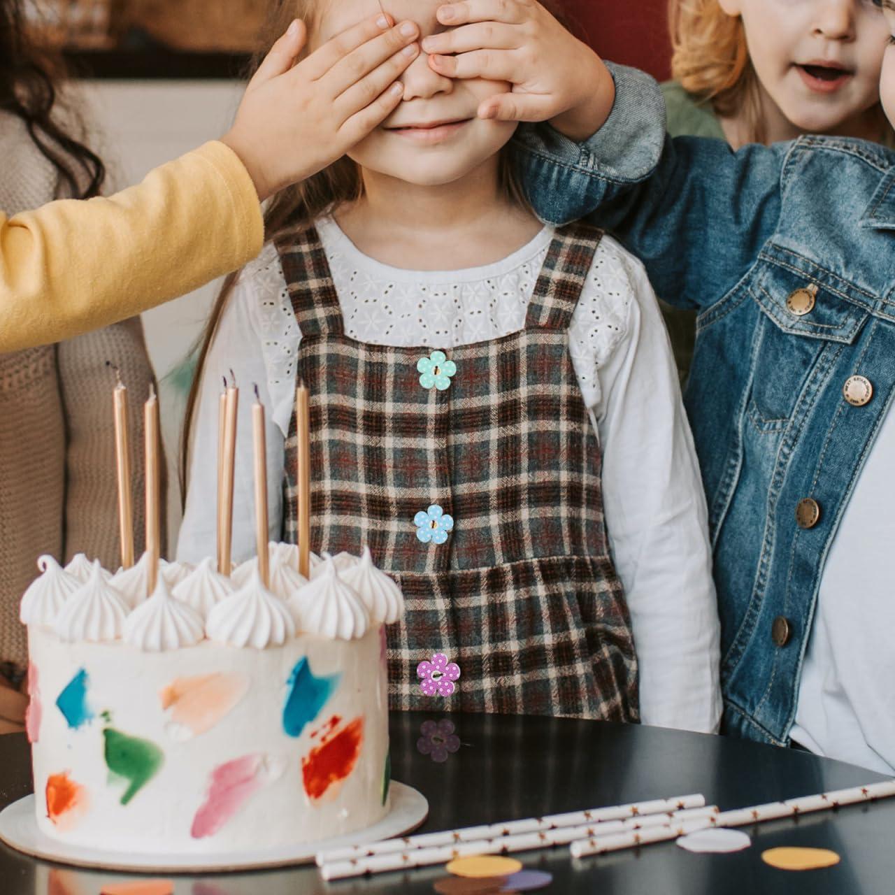 Botones de Madera FENICAL 2cm Flores Coloridas 50 Pcs