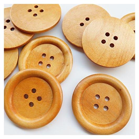 Botones de Madera Redondos Chenkou Craft 50mm 20pcs