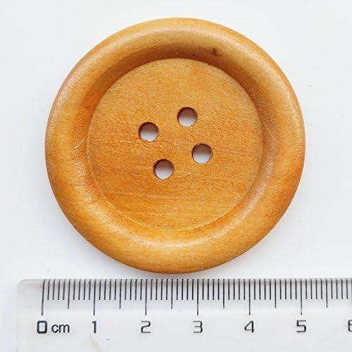 Botones de Madera Redondos Chenkou Craft 50mm 20pcs