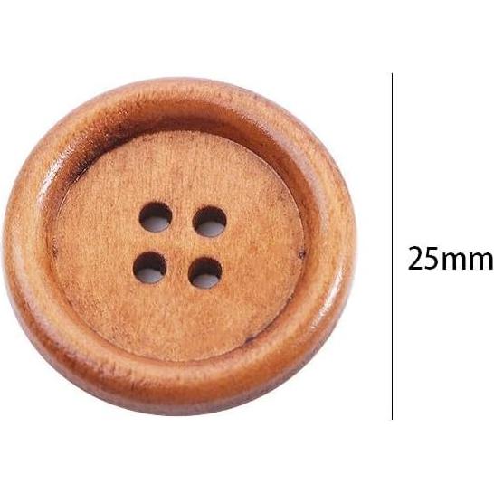 Botones Redondos de Madera Kopida 40 Pcs 25mm Duraderos