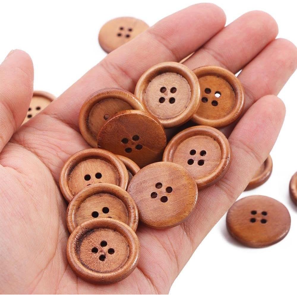 Botones Redondos de Madera Kopida 40 Pcs 25mm Duraderos