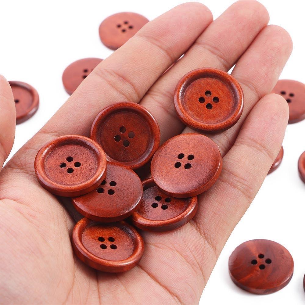 Botones Redondos de Madera Kopida 40 Pcs 25mm Duraderos
