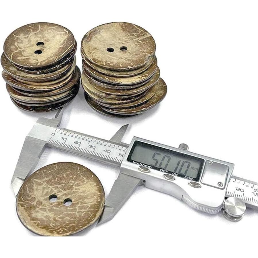 Botones de Coco Natural AMORNPHAN 50mm 10 Piezas para Costura