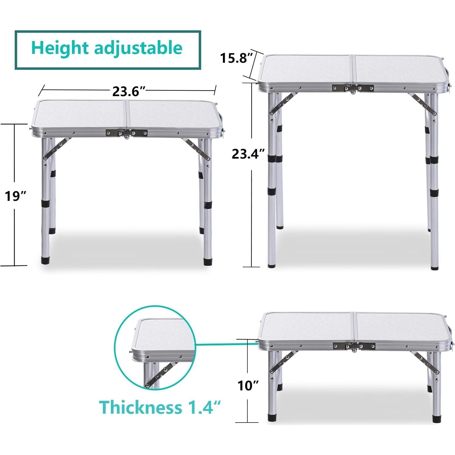 Mesa de Camping YihuiKo Plegable 3 Alturas con Malla