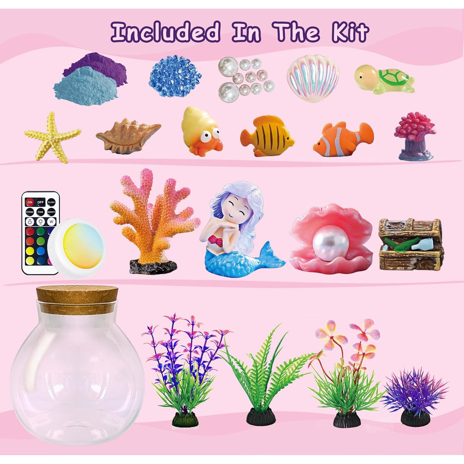 Kit de Terrario de Sirena EUHQY para Niñas 5 a 12 Años