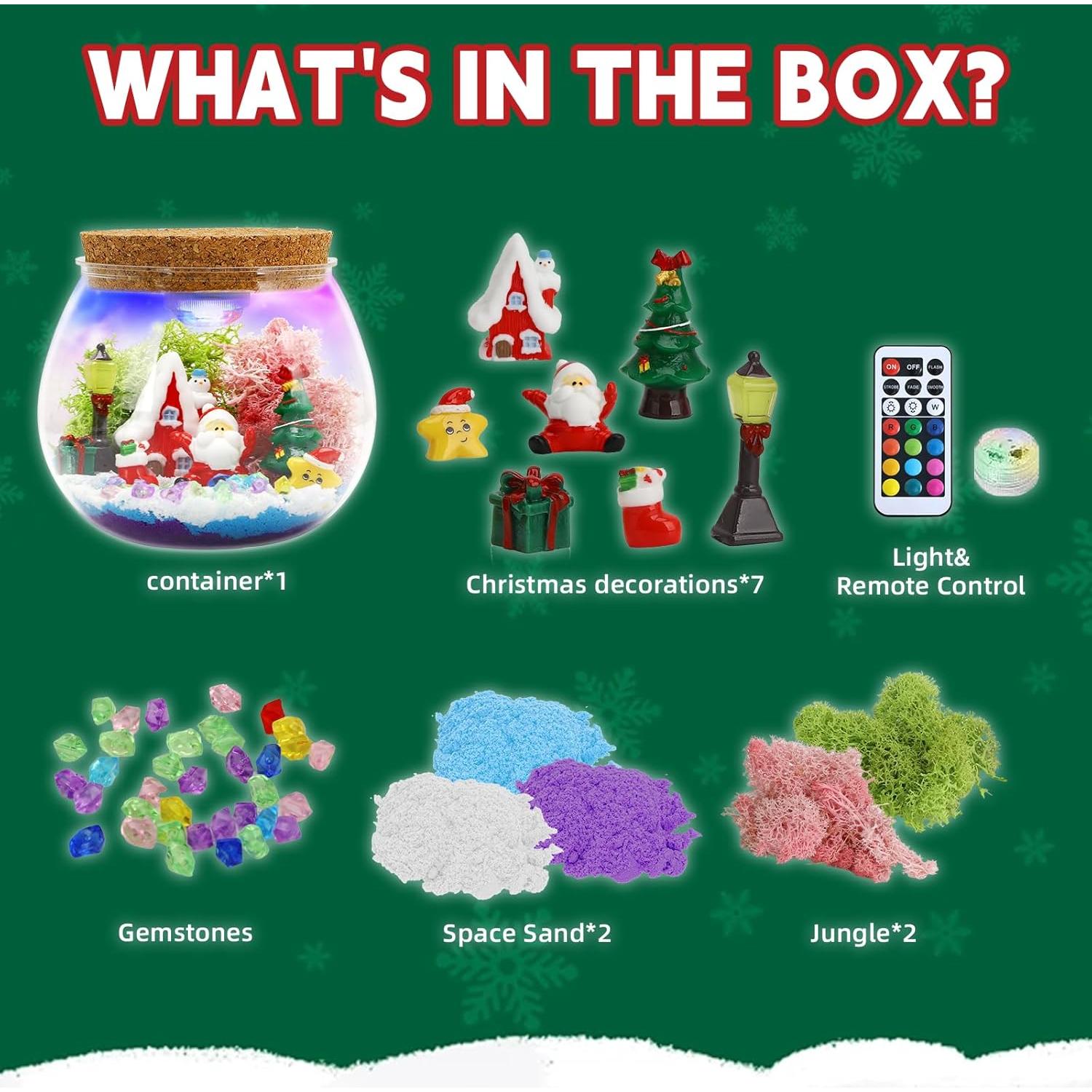 Kit de Terrario Iluminado FYHMDC Navidad DIY para Niñas 4-12 Años