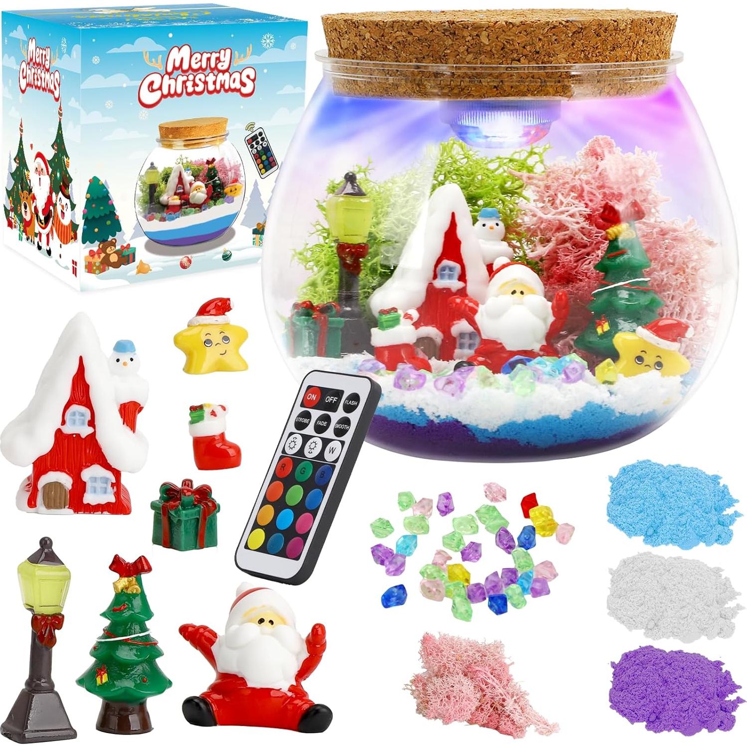Kit de Terrario Iluminado FYHMDC Navidad DIY para Niñas 4-12 Años