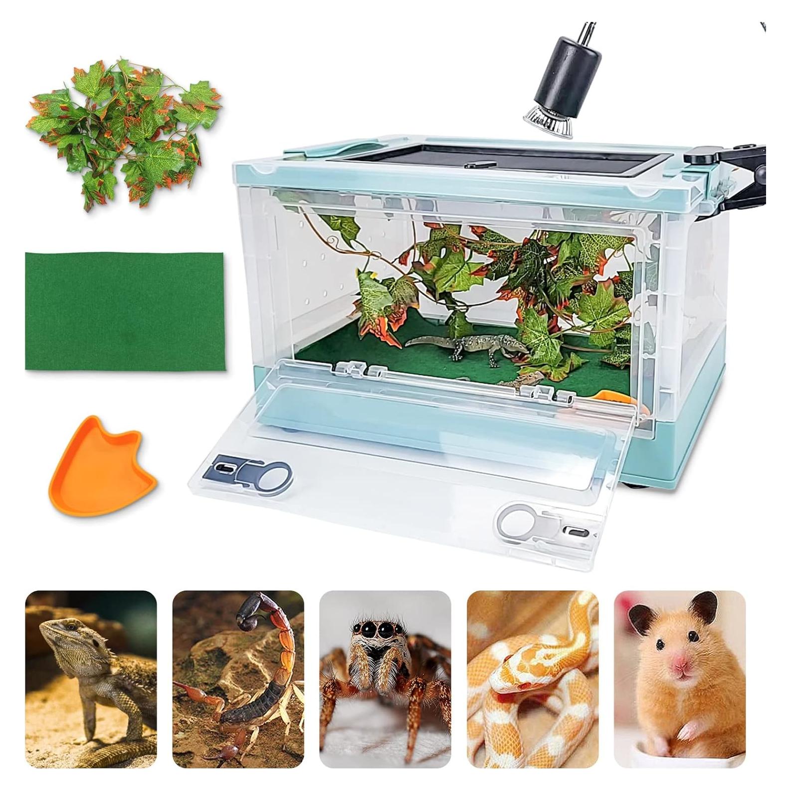 Kits de Terrario Plegable RunDuck para Reptiles - Azul Mediano