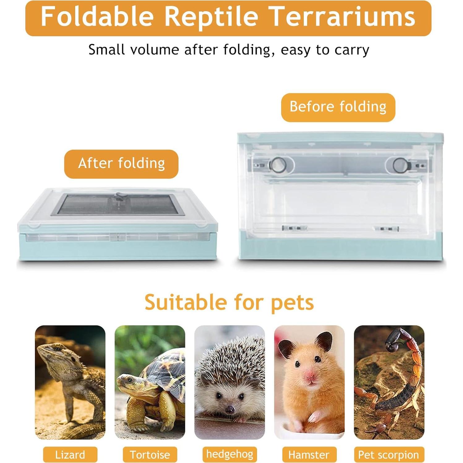 Kits de Terrario Plegable RunDuck para Reptiles - Azul Mediano