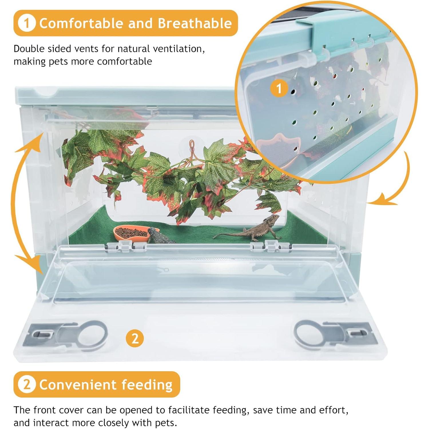 Kits de Terrario Plegable RunDuck para Reptiles - Azul Mediano