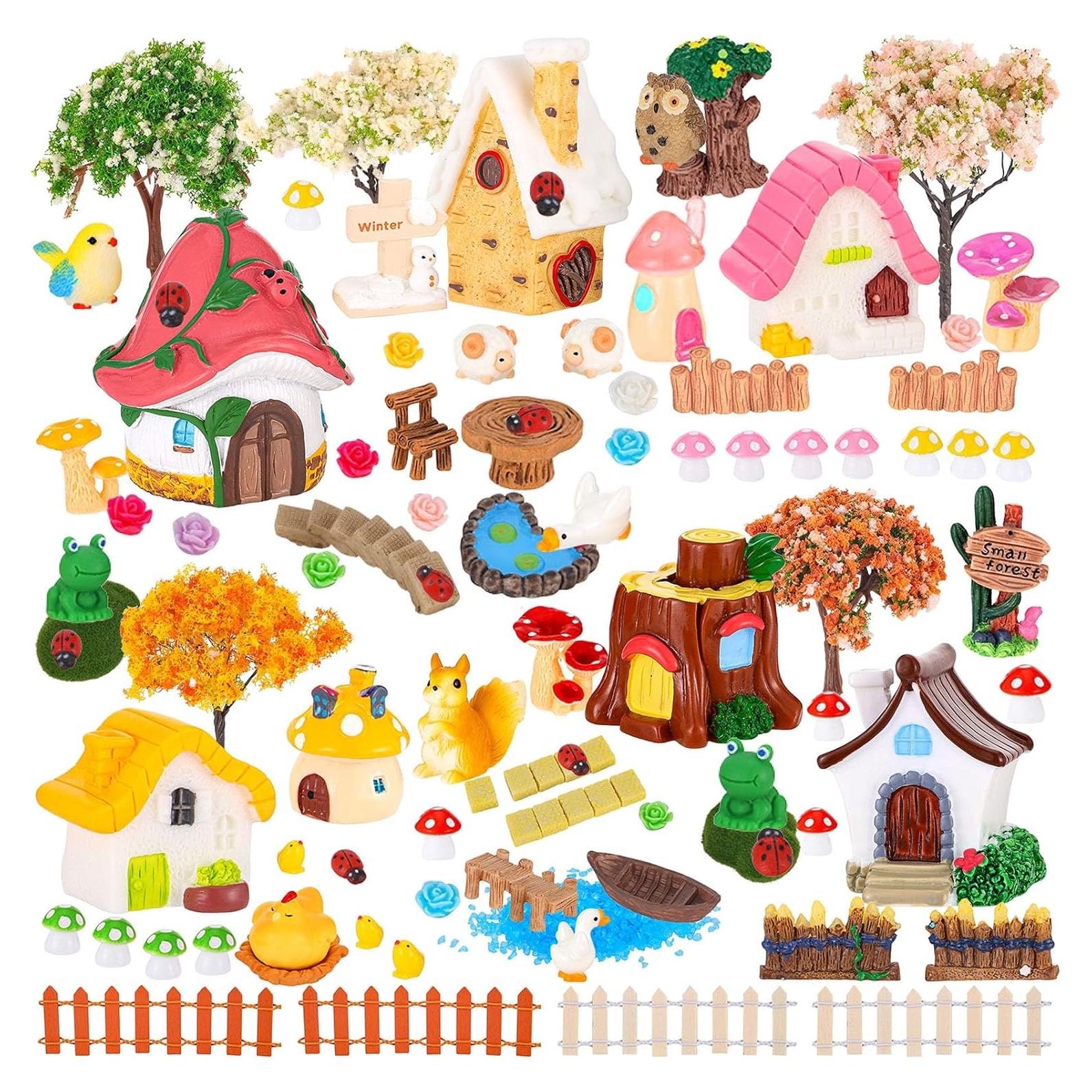 Kit 118 Accesorios de Jardín de Hadas HIYZI Miniaturas DIY