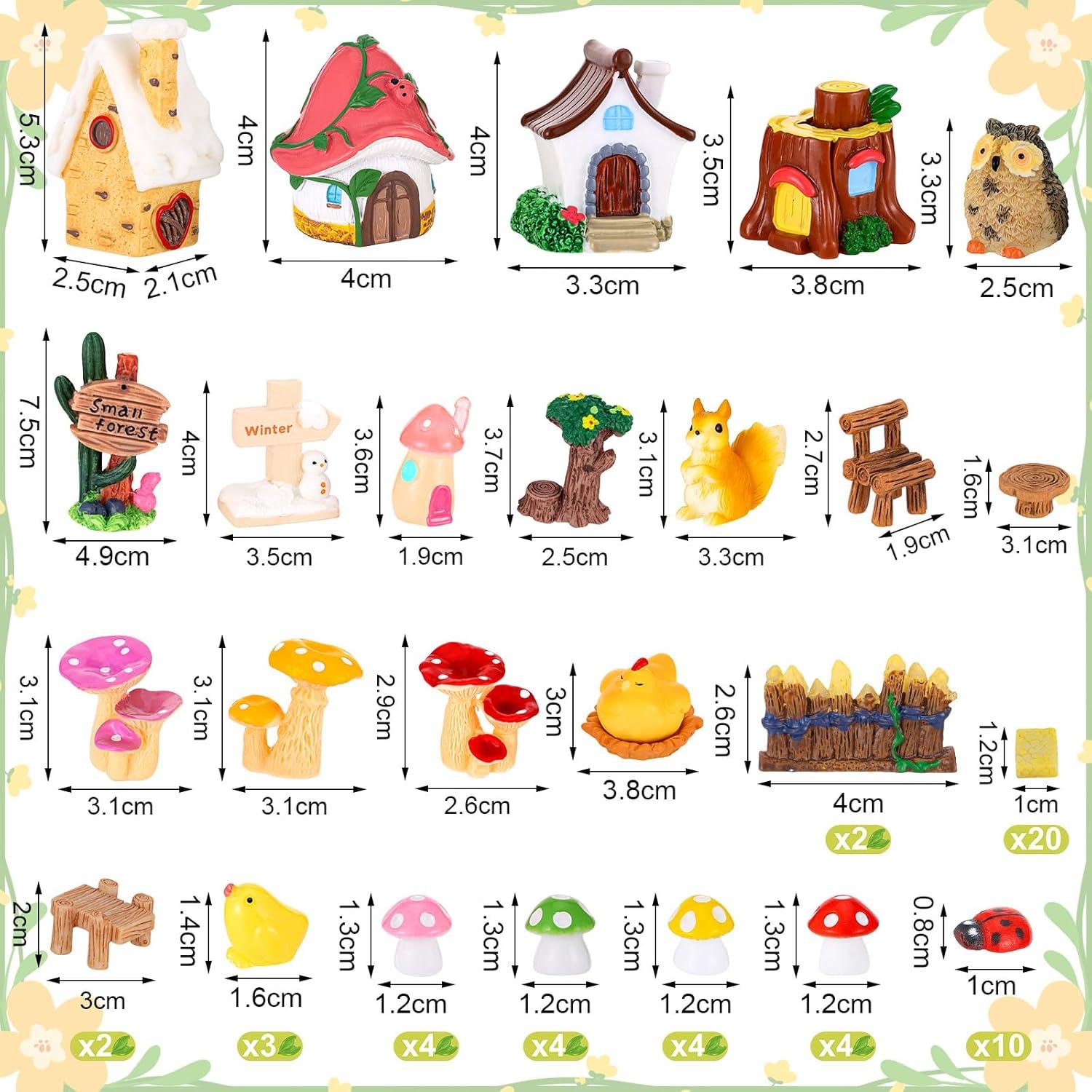 Kit 118 Accesorios de Jardín de Hadas HIYZI Miniaturas DIY